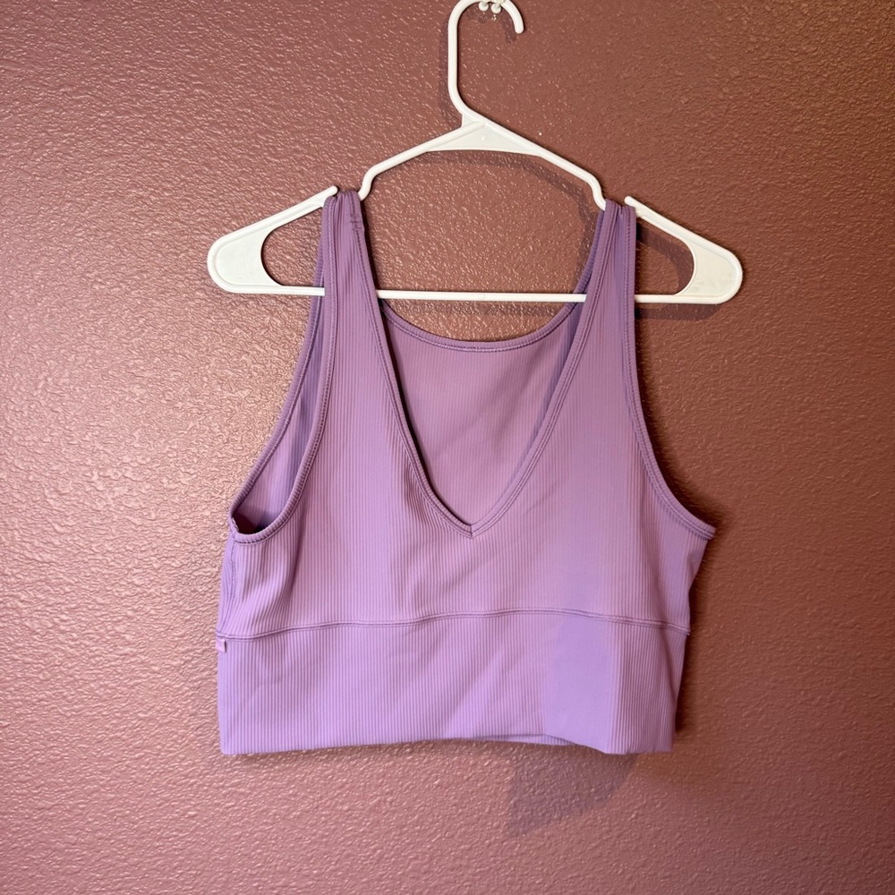Lululemon Athletica Lavender Ribbed Crop Top Reversible